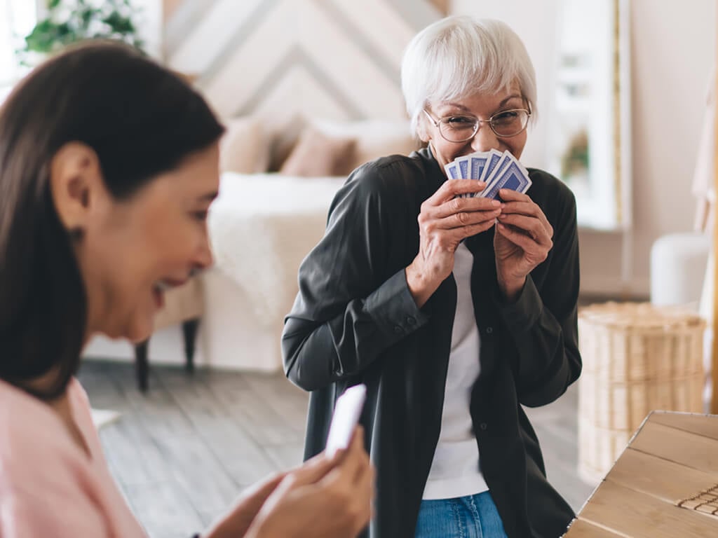residents playing cards