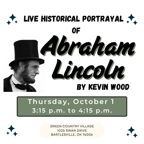 web graphic with kevin wood as Abraham Lincoln