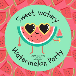 image of a cartoon watermelon with heart shaped sunglasses