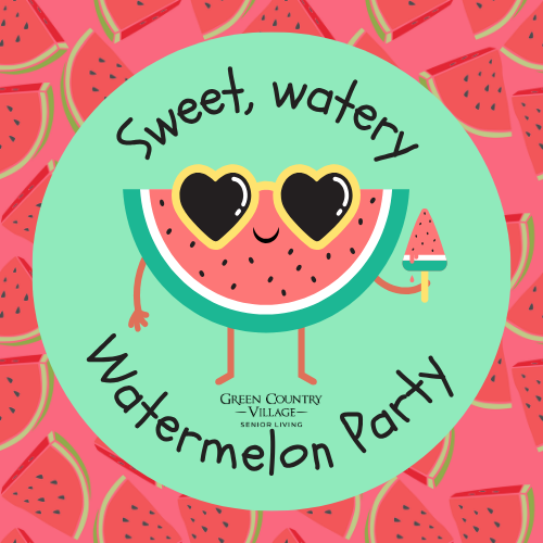 image of a cartoon watermelon with heart shaped sunglasses